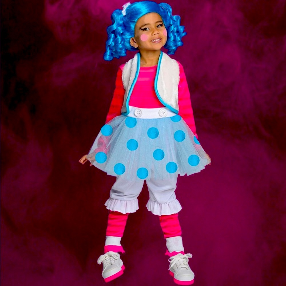 Kid’s Lalaloopsy Mittens Fluff ‘n’ Stuff Costume Blue and Pink Size M Rubies NWT